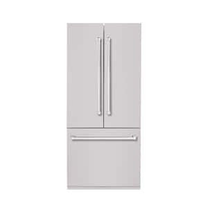 Bold 36 in. 19.5 cu. ft. Counter-Depth Built-in Bottom Mount Refrigerator with Stainless Steel with Chrome Trim