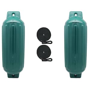 10 in. x 30 in. BoatTector Inflatable Fender Value in Forest Green (2-Pack)