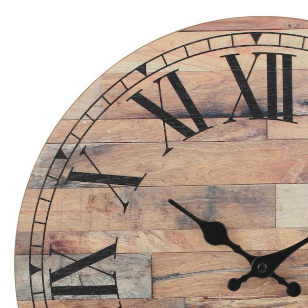 Delia Wooden Roman Numeral Wall Clock - Magnolia