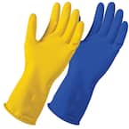 Kitchen and Bath, Yellow and Blue 11 mil Reusable Latex - S/M (2-Pair)