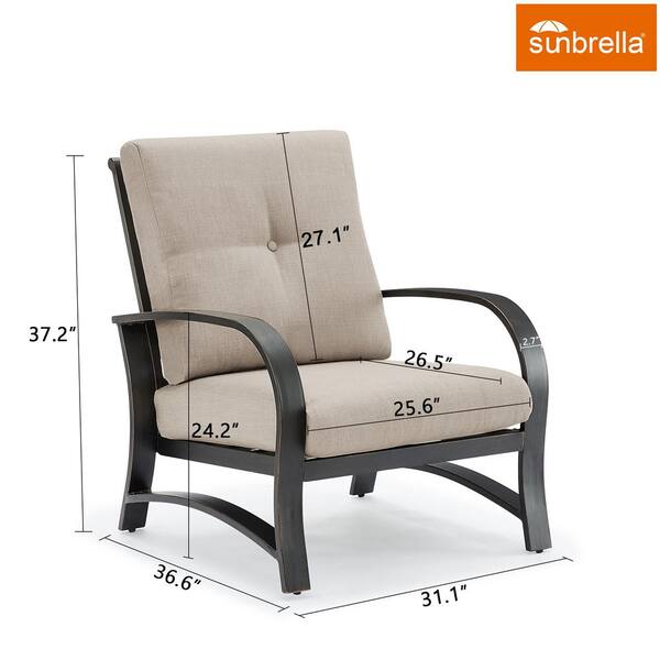 ULAX FURNITURE 1 Piece Aluminum Outdoor Lounge Chair with