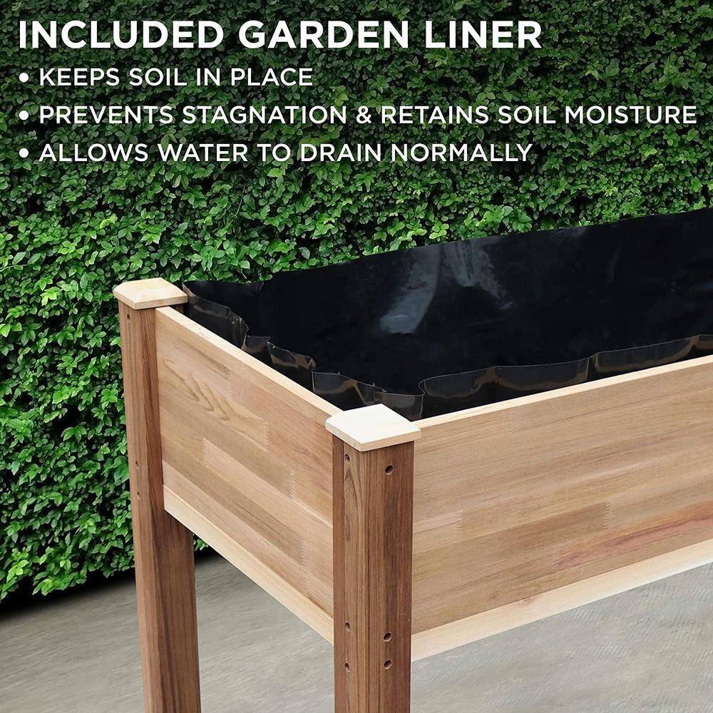 Jumbl 72"x23"x30" Red Cedar Raised Garden Bed Planter