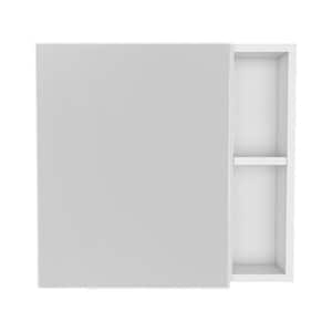 19.6 in. W x 18.6 in. H White Rectangular Wall Surface Mount Bathroom Storage Medicine Cabinet with Mirror