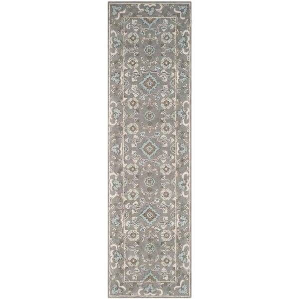 Blossom Gray 2 ft. x 12 ft. Border Runner Rug