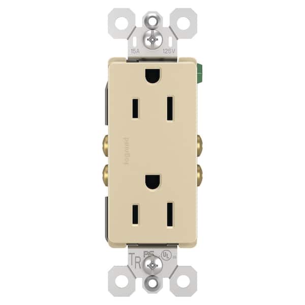 Legrand radiant 15 Amp 125-Volt Tamper Resistant Residential Decorator Duplex Outlet, Ivory