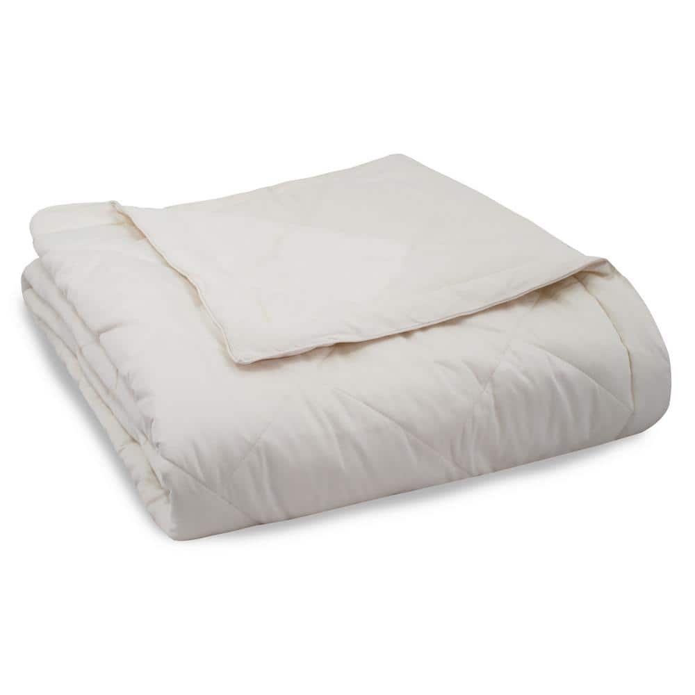 Twin Ivory Cotton Down Alternative Blanket with Antimicrobial Protection