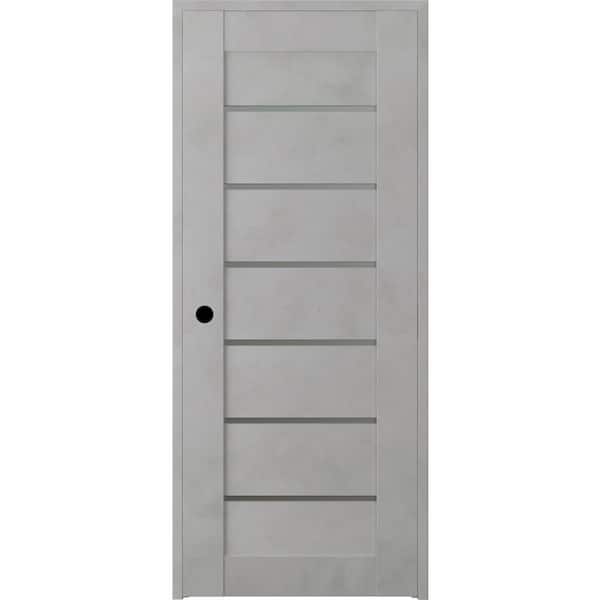 Belldinni 18 in. x 80 in. Vona 07-02 Light Urban Right-Hand Solid Core 6-Lite Frosted Glass Wood Single Prehung Interior Door
