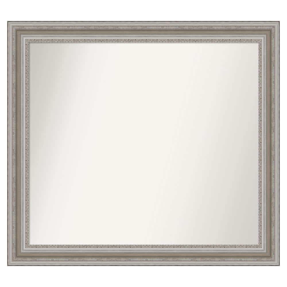 Parlor Silver 39.5 in. x 35.5 in. Cusom Non-Beveled Framed Bathroom Vanity Wall Mirror price history on PriceWatchPro