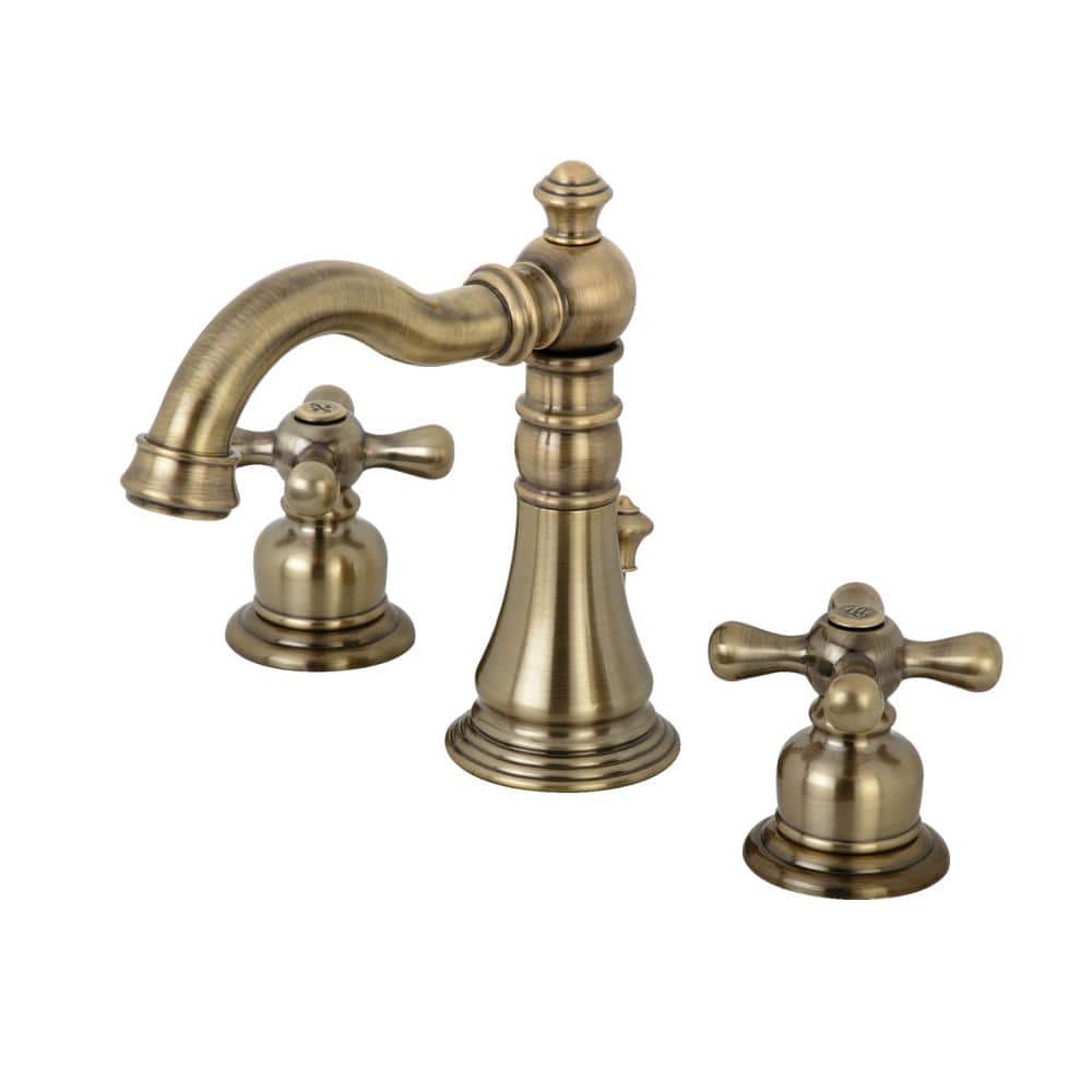 Kingston Brass American Classic 8 in. Widespread 2-Handle Bathroom Faucet  in Antique Brass HFSC19733AX