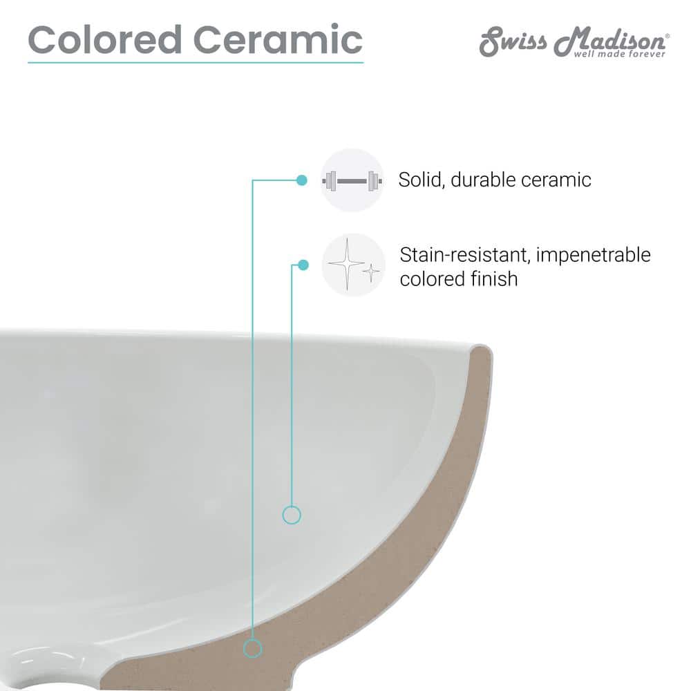 Minimalist White Ceramic Above-Counter Vessel Sink