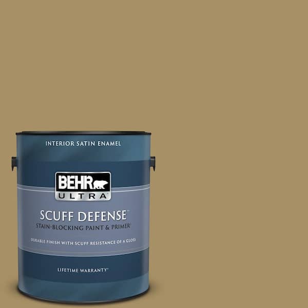 BEHR ULTRA 1 gal. #350F-6 Fossil Butte Extra Durable Satin Enamel Interior Paint & Primer