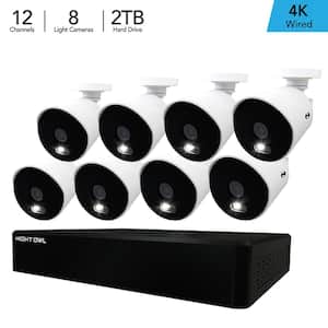 DP8 Series 12-Channel 4K Ultra HD Wired DVR Security System with 2TB Hard Drive and (8) 4K HD Wired Spotlight Cameras