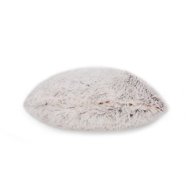 White 24 in. W x 24 in. L Faux Fur Square Shag Throw Pillow 507961GYH - The  Home Depot