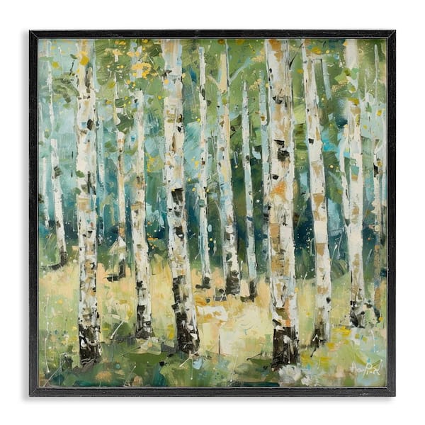 Stupell Industries Natural Birch Grove by LSR Design Studio Black Framed Nature Giclee Art Print 12 in. x 12 in.