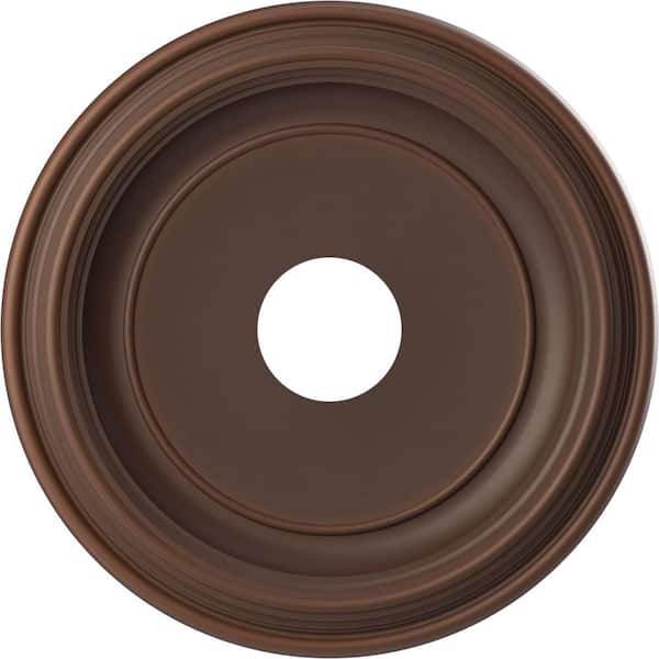 Ekena Millwork Traditional 16 in. O.D. x 3-1/2 in. I.D. x 1-3/8 in. P Thermoformed PVC Ceiling Medallion Universal Aged Metallic Rust