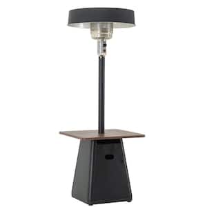 Cafe 40000 BTU Matte Black Steel Frame Outdoor Patio Propane Gas Heater with Table Top