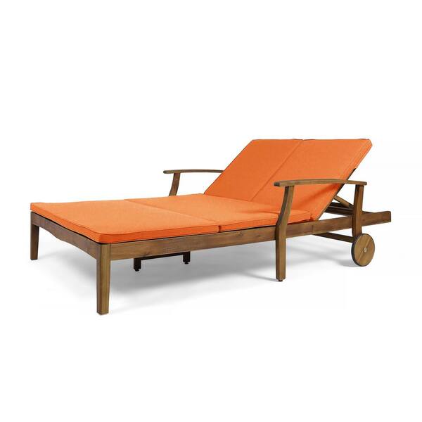Noble House Perla Teak Brown 1 Piece Wood Outdoor Double Chaise Lounge With Orange Cushions 55102 The Home Depot - Lahaina Natural Yellow 1 Piece Wood Outdoor Chaise Lounge Noble House Perla Teak Brown 1 Piece Wood Outdoor Double Chaise Lounge With Orange Cushions 55102 The Home Depot - Lahaina Natural Yellow 1 Piece Wood Outdoor Chaise Lounge