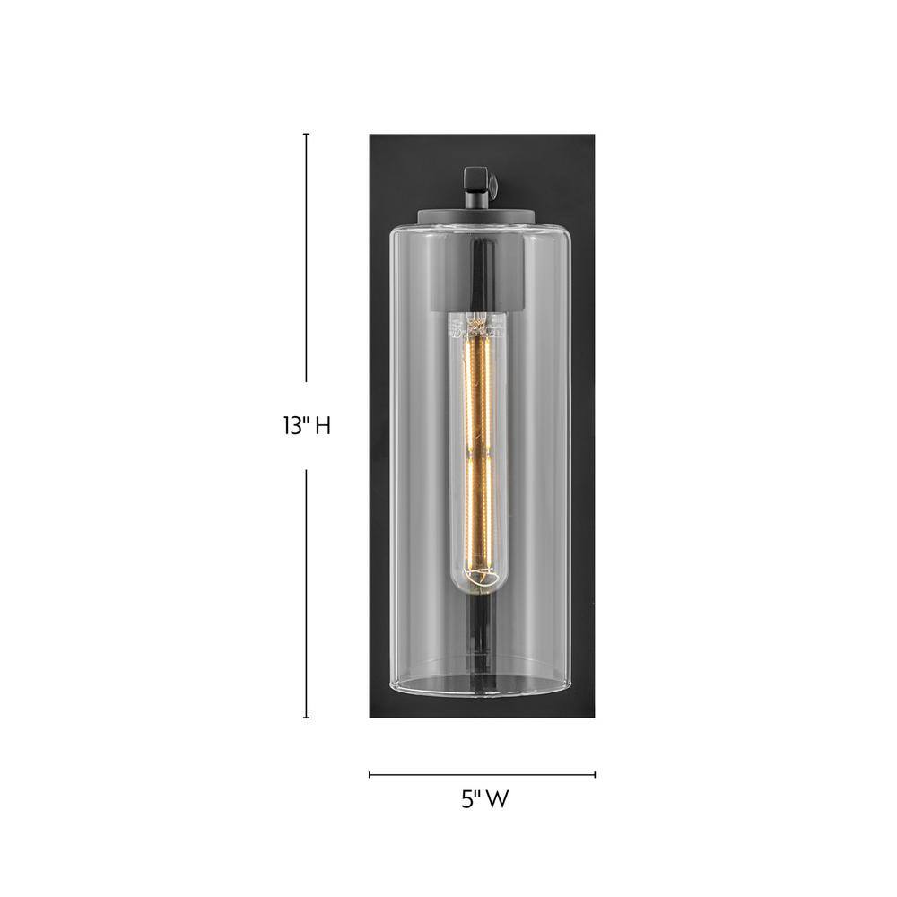 Lane Black and Clear Glass Dimmable Wall Sconce