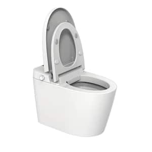 10 in. Rough-In 1-Piece 1.06/1.27 GPF Single Flush Elongated Smart Toilet in White, Seat Included