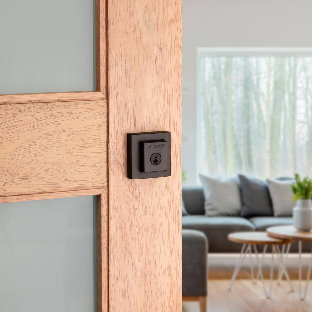 Venetian Bronze Square Single Cylinder Deadbolt with SmartKey Security