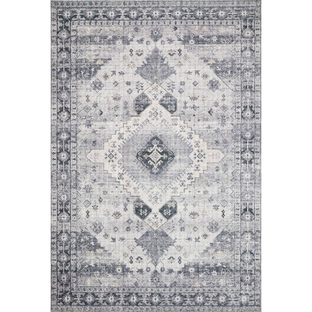 Skye Silver/Grey 3 ft. 6 in. x 5 ft. 6 in. Printed Boho Vintage Area Rug price history on PriceWatchPro
