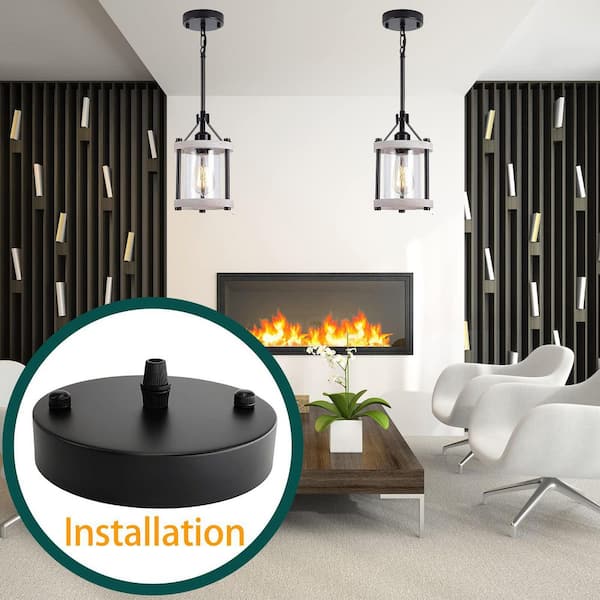 Yichuhaoxi Black Lamp Canopy Kit Vintage Chandelier Ceiling