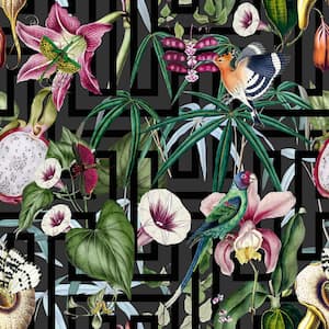 Charcoal Tropical Infinity Floral Multi Non-Woven Wallpaper