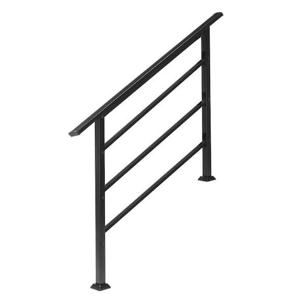38 in. H x 49 in. W Black Iron Stair Railing Kit