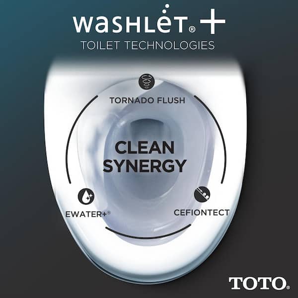 TOTO WASHLET Plus Aquia IV 12 in. Rough In Two-Piece 0.9/1.28 GPF