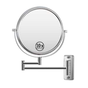 16.8 in. W x 12 in. H Small Round Metal Framed Dimmable Wall Bathroom Vanity Mirror in Chrome Silver