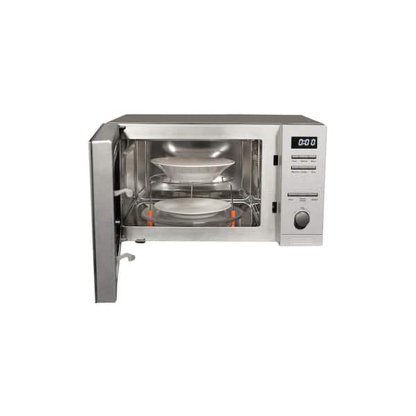 0.8 cu. ft. Free Standing or Built-in Compact Combo Microwave Oven in Stainless Steel