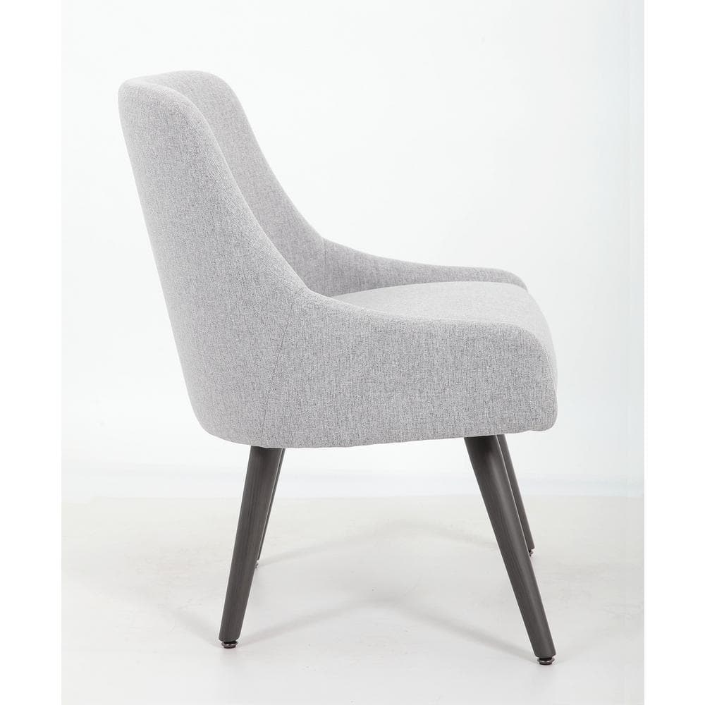 Boyle Heritage Gray Poly-Linen Weave Guest Chair with Metal Legs