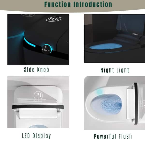 YSQCAR Elongated 1.28 GPF Smart Bidet Toilet with Heated Seat and Auto Functions