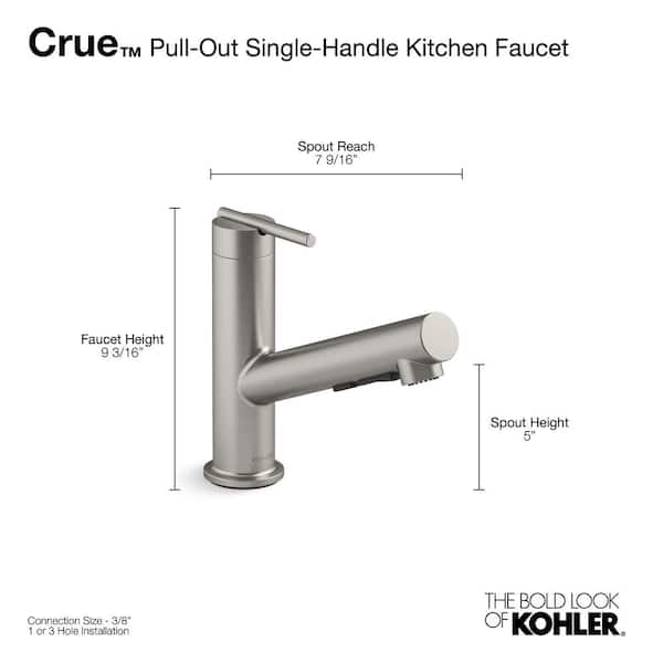 KOHLER Crue Single-Handle Pull-Out Sprayer Kitchen Faucet in