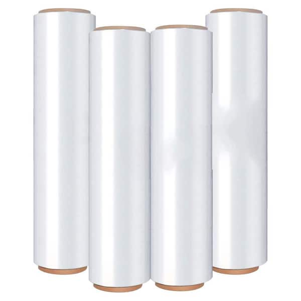 N/A 20 lb. 20 x 10 x 10 in. Plastic Wrap Film Heavy Duty Shrink Wrap Roll for Moving and Shipping (4-Roll Clear)