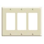 3-Gang Decora/GFCI Device Wall Plate, Ivory