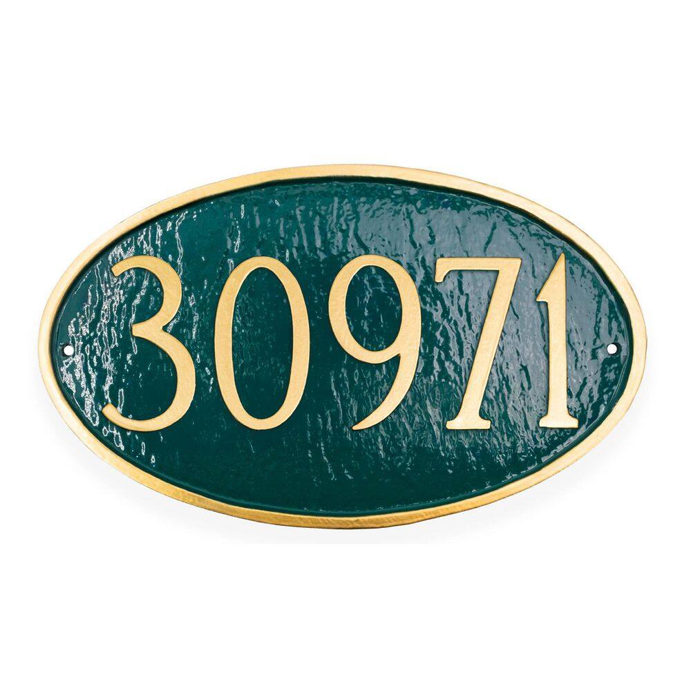 Classic Oval Small Address Sign Plaque - Hunter Green/Gold price history on PriceWatchPro