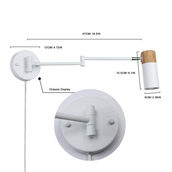 thumbnail image 2 of SUNLLOK Modern Swing Arm Wall Sconces With Plug In Cord 2 of 12
