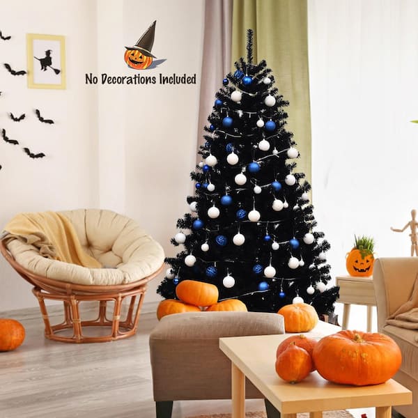 Gymax 6 ft. Halloween Artificial Christmas Tree Hinged Pine