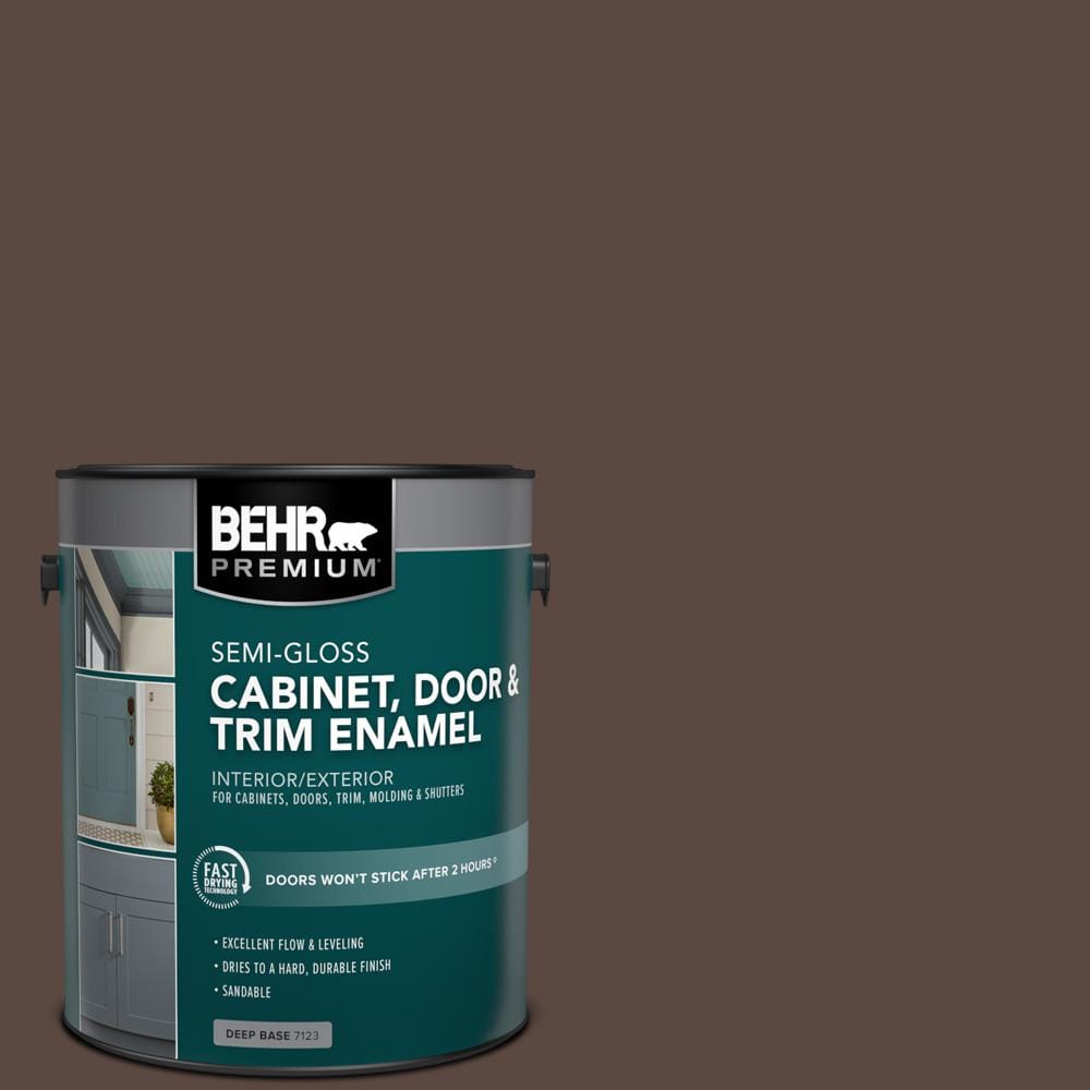 BEHR Premium Plus 1 gal. #N170-7 Baronial Brown Satin Enamel Low Odor Interior Paint & Primer