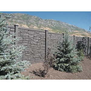 5 in. x 5 in. EcoStone Dark Brown Composite Square Fence Post Cap