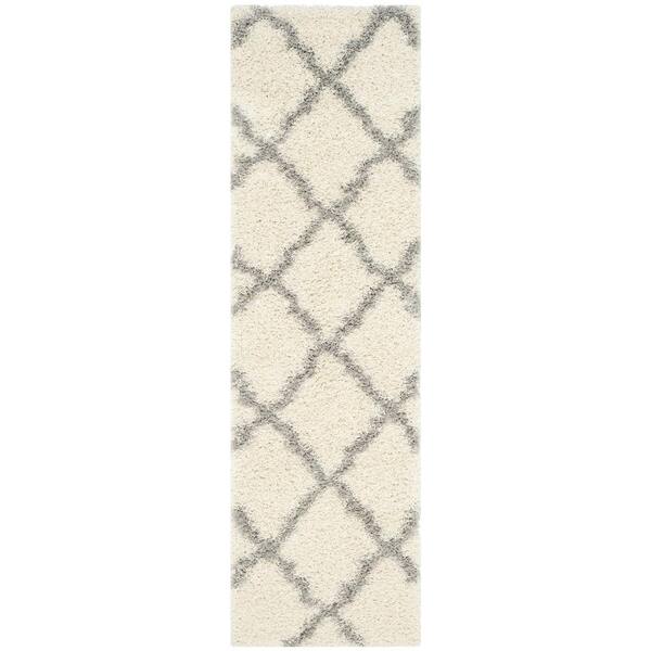 Sgd-Dallas Shag 2 x 18 Ivory/Gray Ogee Runner Rug