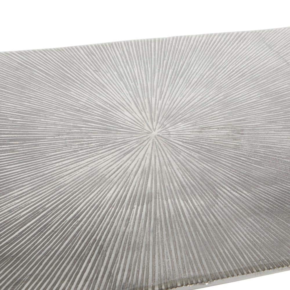 Elegant Starburst Silver Aluminum Console Table, 50" x 31"