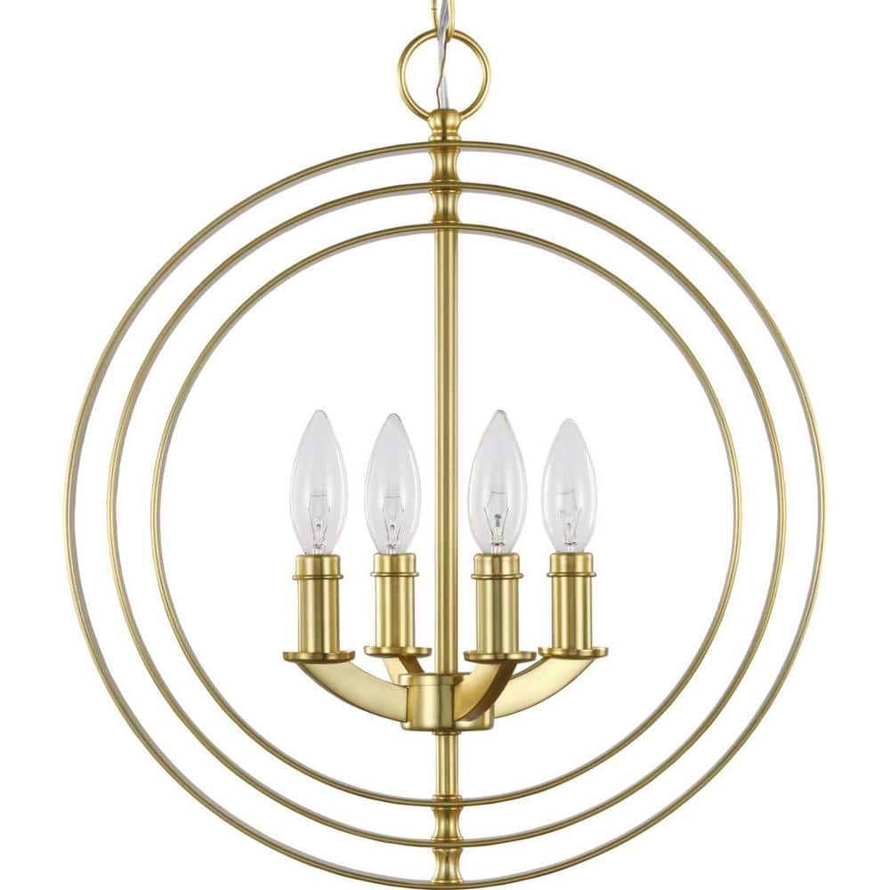 Equinox 16'' Satin Brass Globe Pendant Light with Crystal Accents