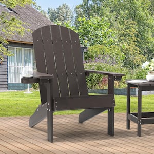 Coffee Recyled Plastic Weather Resistant Adirondack Chair with Cup Holder