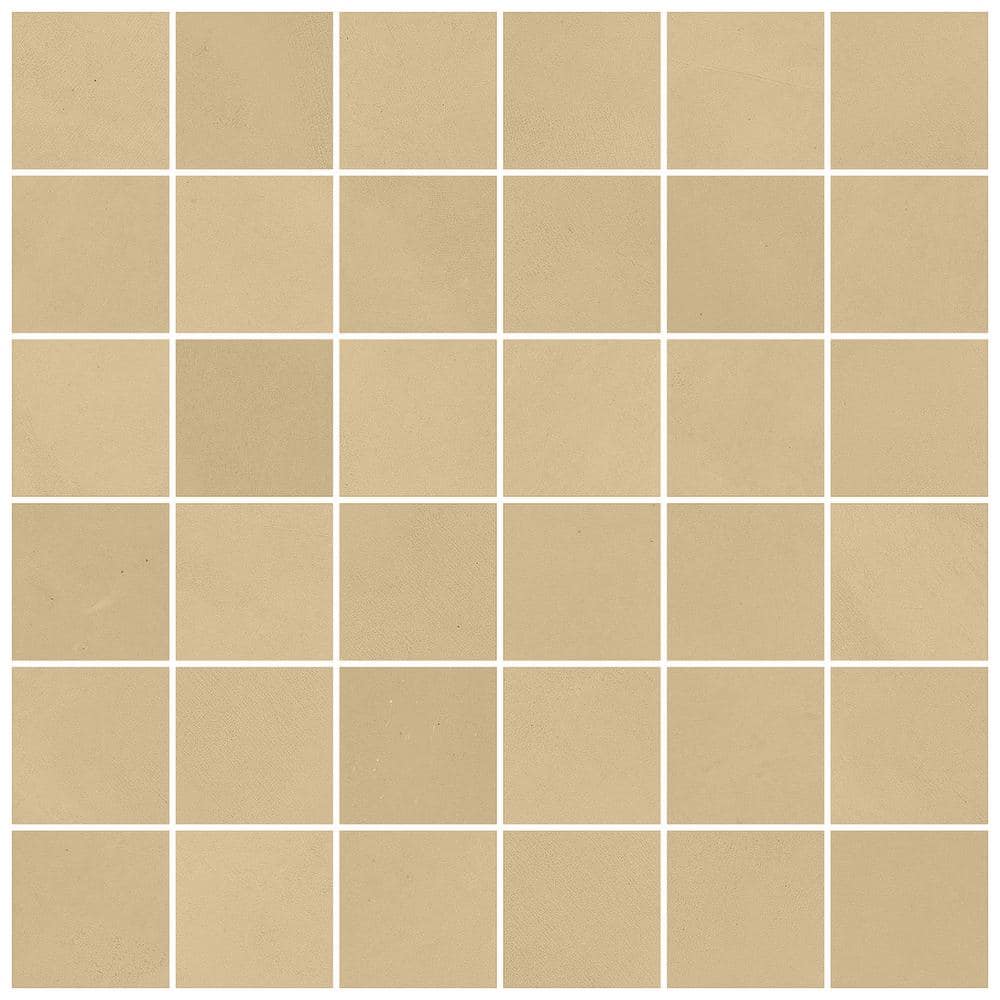 Catlinite 12" x 12" Matte Yellow Porcelain Mosaic Tile
