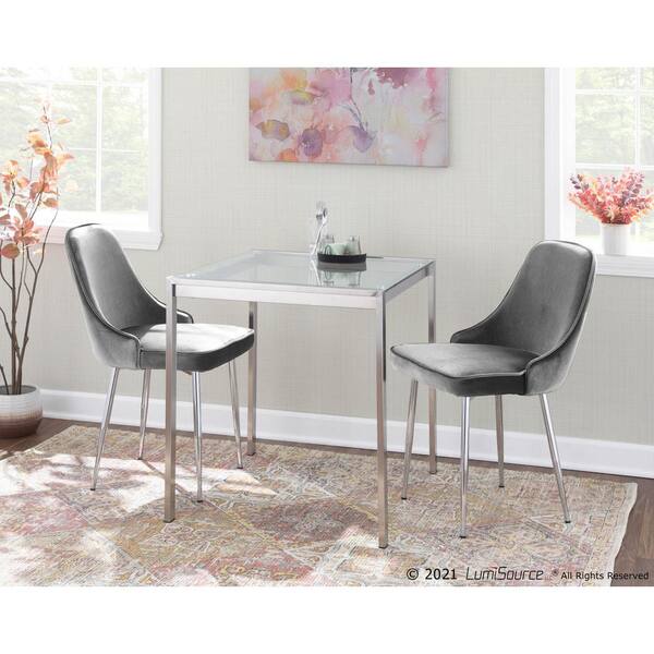 silver velvet dining room chairs