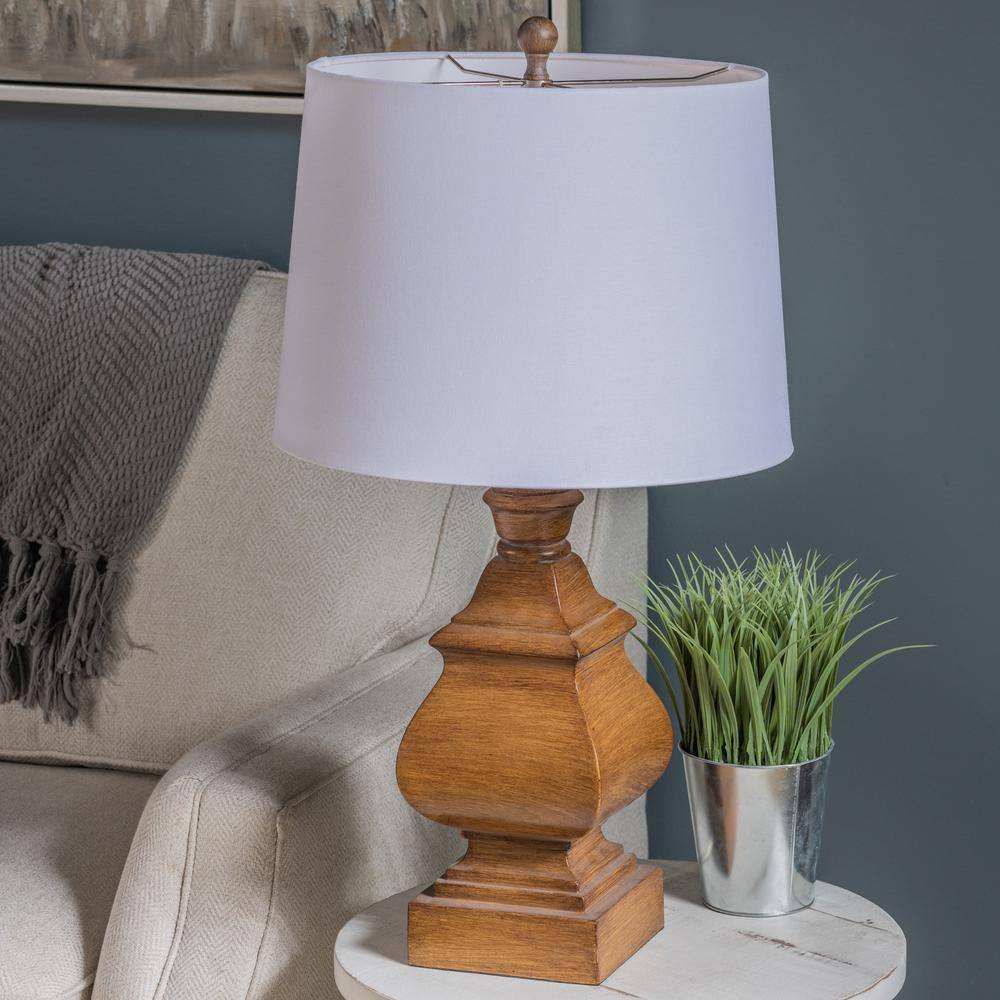 Georgia 29" Brown Resin Table Lamp with White Shade