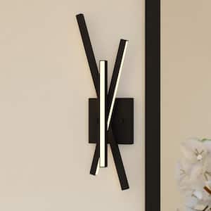 Barcelo 1 Light Integrated LED Matte Black Contemporary Wall Sconce White Acrylic Diffusor