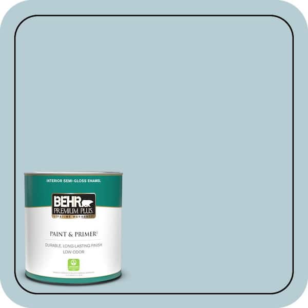 BEHR PREMIUM PLUS 1 qt. #530E-3 Sonata Semi-Gloss Enamel Low Odor Interior Paint & Primer